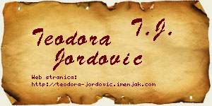 Teodora Jordović vizit kartica